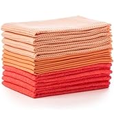 BINO Red Ombre 15x15 Inches Assorted Microfiber Cleaning Towel Set - Ultra Absorbent Cleaning Tow...