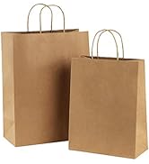 BagDream Kraft Paper Bags 8x4.25x10& 10x5x13 Totally 100Pcs Paper Gift Bags with Handles Bulk, Kr...