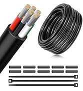 18 Gauge 8 Conductor Electrical Wire, 32.8FT Low Voltage 18/8 Tinned Copper Stranded 8 Wire Cable...
