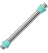 U-Taste 18/8 Stainless Steel 16 inch Adjustable Rolling Pin with Silicone Removable Thickness Rin...