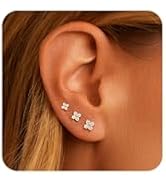 KELAIEN 3-5 Pairs Gold Stud Earrings for Women Trendy 925 Sterling Silver Stud Cartilage Earrings...