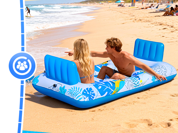 Pool Float Chairs for Adults Inflatable Tanning Pool Lounger Float for 2 Person