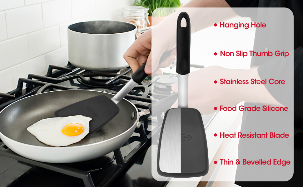 Unicook spatula is a necessary tool when cooking with non-stick cookware and bakeware.