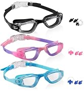 Aegend Swim Goggles - 3 Pack Kid Swimming Goggles for Kids & Youth 3-14 - Comfort Fit & Anti-Fog ...