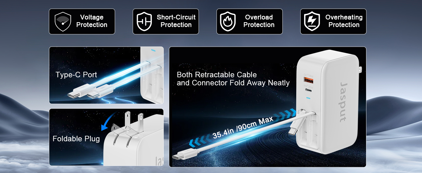 retractable charging block