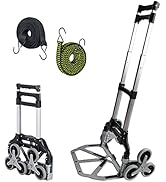 Stair Climbing Cart Portable Folding Hand Truck, 330 LBS Load Capacity Aluminium Trolley with 3-L...