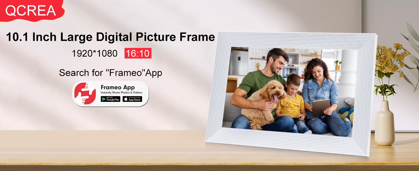 frameo white wifi digital picture frame 10.1 inch smart electronic load from phone for photos