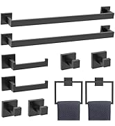 TURS Matte Black 10-Piece Bathroom Hardware Accessories Set Towel Bar Holder Set SUS304 Stainless...