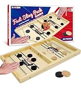 BAKAM Large Super Fast Sling Puck Game, Portable Table Hockey Game for Kids and Adults, Tabletop ...