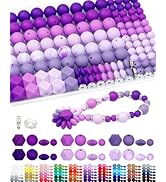 172PCS FIVEIZERO Silicone Beads for Keychain Making, 6 Mixed Colors Silicone Focal Beads Kit, 9mm...