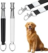 2 PCS Dog Whistles,Professional Recall Dog Training Whistle with Lanyard,Adjustable Ultrasonic Si...