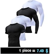 HOPLYNN 4/5 Pack Workout Compression Shirts Men Long/Short Sleeve Rash Guard Athletic Undershirt ...