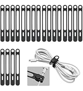 20-Pack Silicone Cable Ties Cord Organizer Reusable, Kanemc Cord Wrap Wire Organizers Cable Strap...