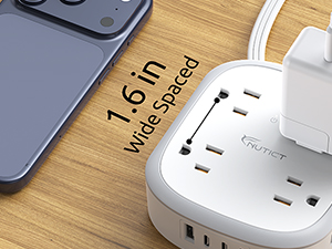 360° Rotating Flat Plug Power Strip