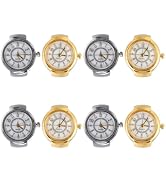 Mikikit 8pcs Vintage Finger Ring Watch Digital Jewelry for Men Women Stylish Ring Watches Elegant...
