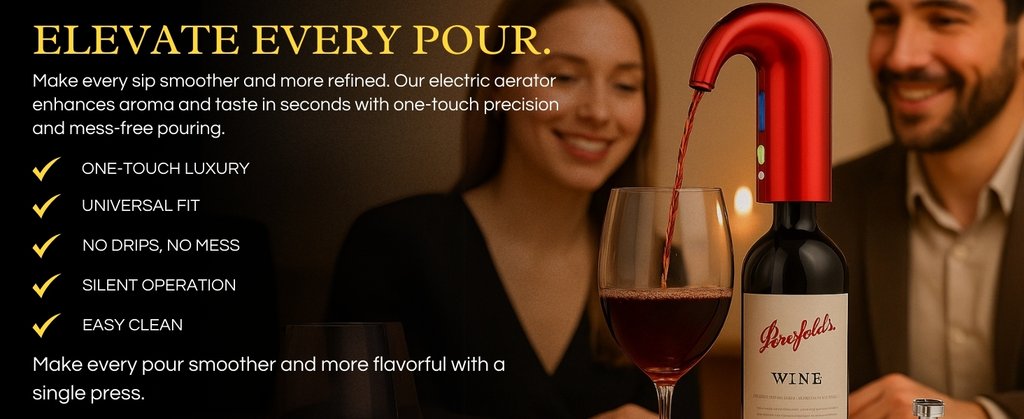 The Wine Savant Red Electric Wine Aerator Dispenser
