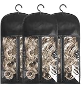3PCS wig Hanger Hair Extension Holder Wig Storage for Multiple Wigs Bags Storage with Hangerr Wig...