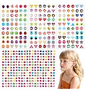 FEMBW 460PCS Sticker Earrings for Girls - 3D Gem Stick on Earrings 2-4-6-8, Self-Adhesive Glitter...