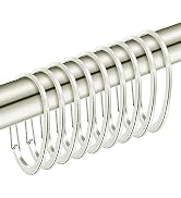 Nickel Shower Curtain Rings, Rustproof Shower Curtain Hooks for Bathroom, ZESLMG Decorative Showe...