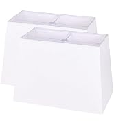 Wellmet Set of 2 Rectangle Lampshade, No Assembly Required,12" X14" X10" | White Fabric Lampshade...