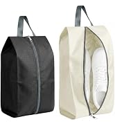 FMLIUY 2 Pack Mesh Shoe Bags for Travel Breathable Drawstring Sneaker Pouches Beige 13.4''x6.7''x...