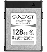 SUNEAST Ultimate PRO White CFexpress Type B, 128GB Memory Card, Up to 1550MB/s Read, 550MB/s Writ...