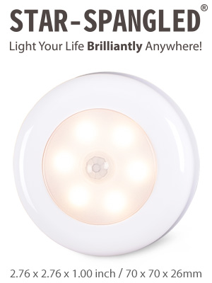 LED Motion Sensor Lights, Stick on Lights, Puck Lights, Closet Lights,Night Lights, STAR-SPANGLED