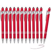 Actsun Red Pens, 12 Pcs Gel Pens Fine Point Smooth Writing Pens, Gel Ink Pens with Screens Touch ...