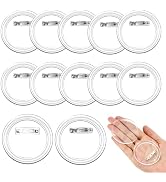 Clear Button Pins Plastic for Crafts - 20 Pack Circle Acrylic Round Button DIY Design, Blank Pins...