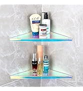 evron Acrylic Corner Mounting Shelf,Corner Shelves Waterproof for Bathroom Storage,Easy to Instal...