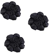 3 Pack Black Crochet Bun Covers, Elastic Hair Ties for Ponytails