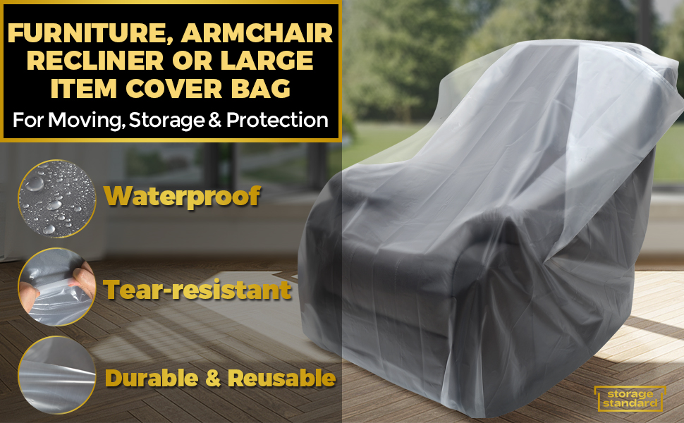 armchair recliner chair Plastic Furniture Cover Moving Waterproof Dustproof Bag Wrap Storage