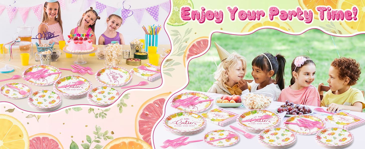 96Pcs Little Cutie Baby Shower Party Plate Supplies