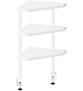 MAHANCRIS Clamp on Desk Corner Organizer, 3-Tier Desktop Shelf, Adjustable Desk Corner Storage Sh...