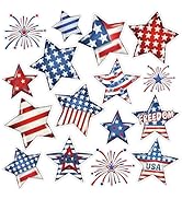 JarThenaAMCS 16Pcs Patriotic Refrigerator Magnets Red Blue White Star Firework America Flag Magne...