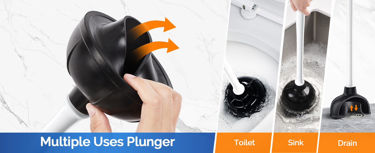 toilet plunger and brush set