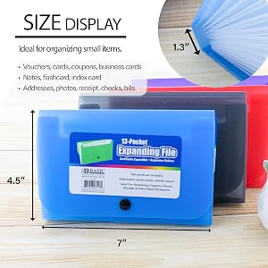 13-Pockets Coupon/Personal Check Size Expanding File