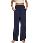 iniber Women's Wide Leg Casual Loose Lounge Pants Yoga Sweatpants High Waisted Comfy Pajama Flowy...