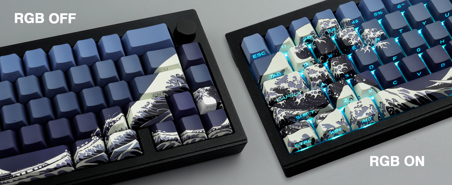 side printed shine through keycaps set