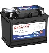 UPLUS BCI Group 47 Car Battery, AGM-L60-UP Maintenance Free 12V 60Ah Premium AGM Batteries H5 L2 ...