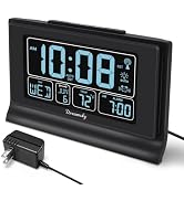 DreamSky Atomic Alarm Clocks for Bedrooms with Battery Backup, Self-Setting | Auto Set Digital Cl...