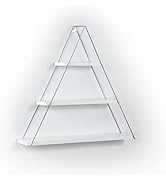 Donext 3 Tier Floating Wall Decor Wall Mounted Rustic Decorative Hanging Metal Bracket Triangle S...