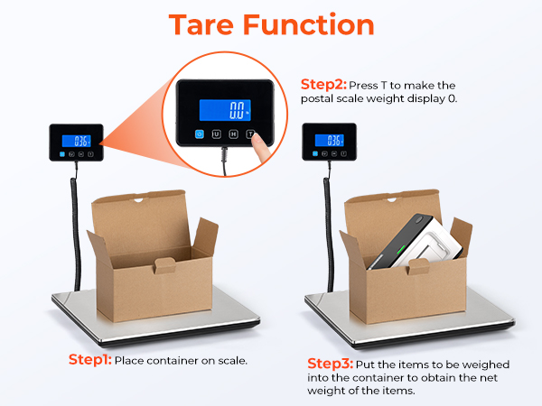 tare function postal scale