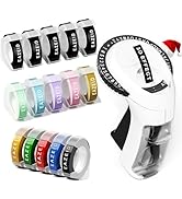 EazeID Embossing Label Maker with 15PK Color Tapes, Vintage Embossed Label Maker Manual, Retro 3D...