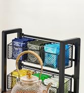 Homode Tea Bag Organizer, 3 Tier Tea Storage Container Box, Wood Tea Station Caddy, Teabag Holder...