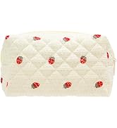 PAZIMIIK Vintage Quilted Makeup Bag Cosmetic Pouch for Brushes Pencils and Travel Make Up Accesso...