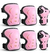 Kids/Youth/Adult Knee Pads Elbow Pads with Wrist Guards Protective Gear Set 6 Pack for Rollerblad...