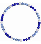 NUKAYAI Baseball Beaded Necklace for Men, Bling Ice 16in/18in Collection Baseball Chain, Glitter ...