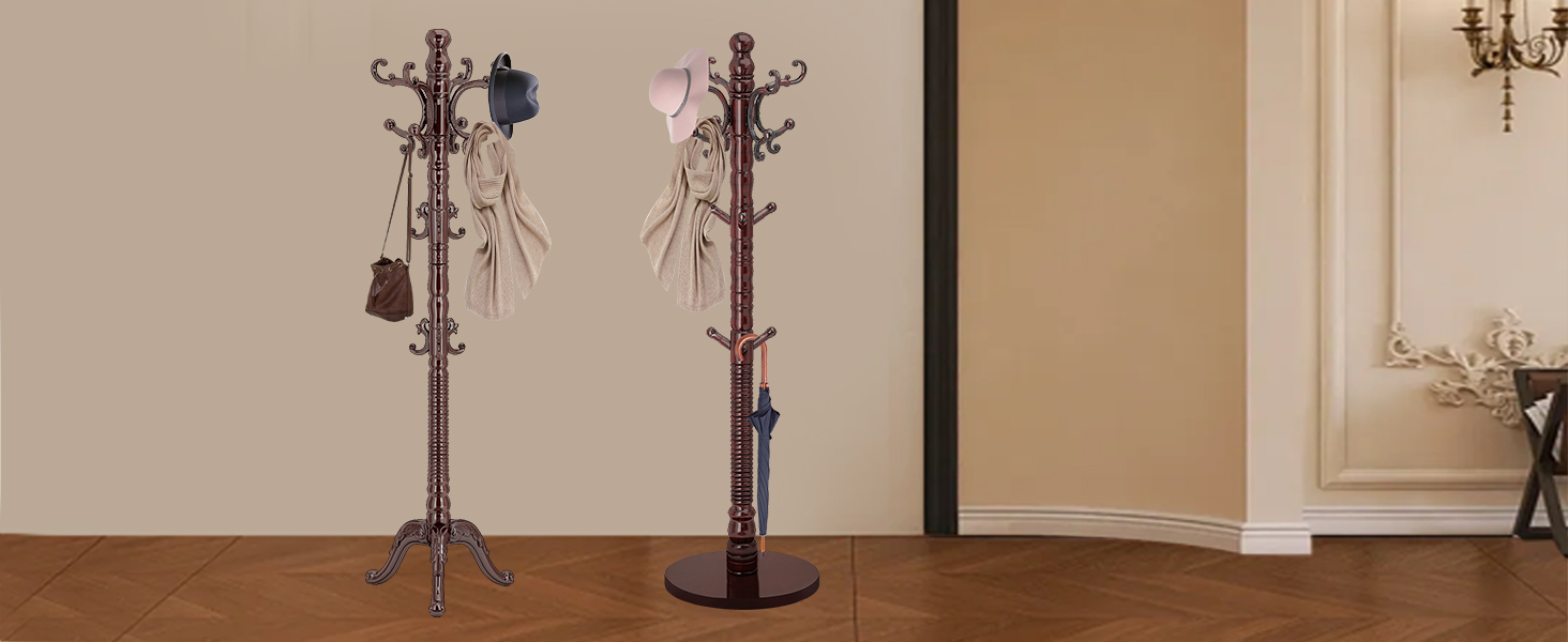 wooden coat rack