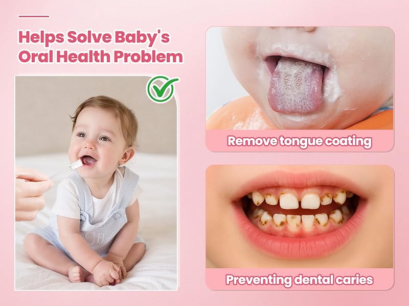 VUXHUAR Baby Tongue Cleaner 48-Count, Newborn Oral Care Gauze Swabs – Soft Disposable Mouth Wipes